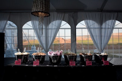 Smoothie Time provided flavored popcorn at the entrance to the award ceremony tent.