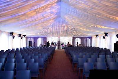 ISES presented awards in a tent next to the Party Rental warehouse.