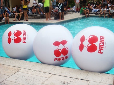 Pacha nightclub's oversize beach balls floated in the pool at the Royal Palm Resort, the company's main Winter Music Conference event venue. DJs performed in the lobby and at the pool throughout the conference.