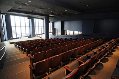 Although the auditorium does not offer views of the field, the 2,176-square-foot section has an adjacent area for receptions.