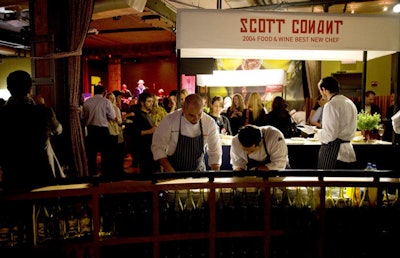 Artfool designed and created six stationary carts, which served as food stations.