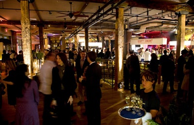 Planners kept the decor simple, allowing City Winery's long copper-topped bars, wood floors, and other rustic details to provide the backdrop for the event.