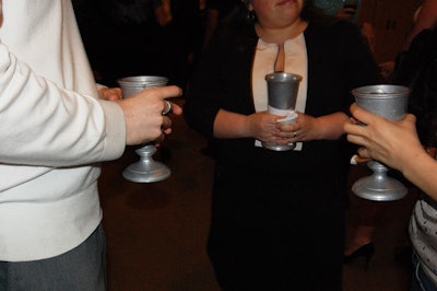 Bartenders served up the night's signature drink, the Royal Crush, in metallic goblets.