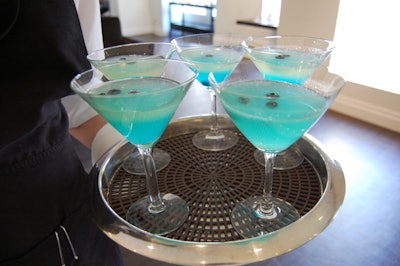 A signature drink called the Blue Zircon included gin, blue curaço, fresh lemonade, and fresh blueberries.