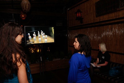 Guests received massages and played Wii bowling upstairs at the post-screening party.