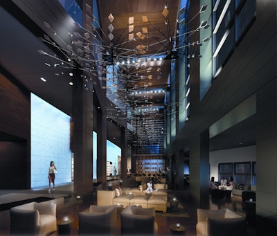 The lobby lounge, the Living Room, is operated by EMM Group.
