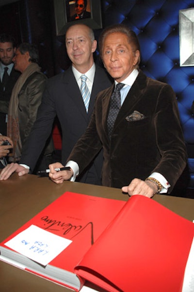 Benedikt Taschen and Valentino greeted guests at the book signing for Valentino Garavani: Una Grande Storia Italiana at the Taschen store in Beverly Hills.