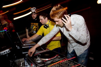 DJs on both levels of the restaurant played techno and electronic music.