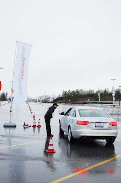 With professional drivers on board, guests drove cars on a course and city streets.