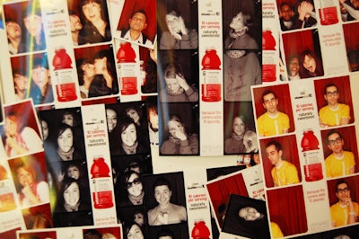 Guests were encouraged to tack up the printouts from the photo booth on the wall or take them as souvenirs.