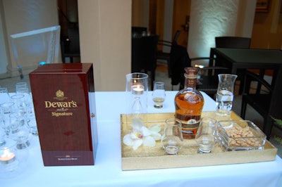 Dewar's sponsored a Scotch tasting for arriving guests.