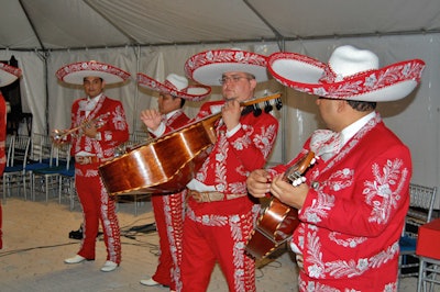 A nine-piece mariachi band gave a surprise performance during dessert.