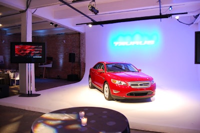 Producers of Ford's design dinner chose Drive In Studios for the ease with which they could park a car in the middle of the dining area.