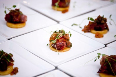 Student chefs from the George Brown Chef School prepared a selection of hors d'oeuvres such as chicken liver rilette on crostini and nanuk smoked salmon pops.