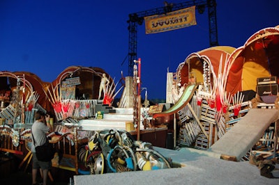 The Do Lab's installation included a stage—through which a waterfall ran—for surrealist troupe Lucent Dossier.