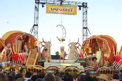 The Lucent Dossier troupe performed multiple shows throughout the day, with guests sitting cross-legged on the ground.