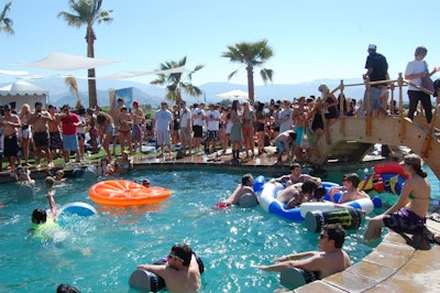 Anthem magazine's bacchanalian pool party took over a ranch property with a private lake.