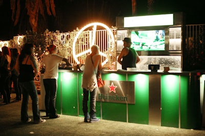 Heineken dispensed its beer at the Filter party's bar.