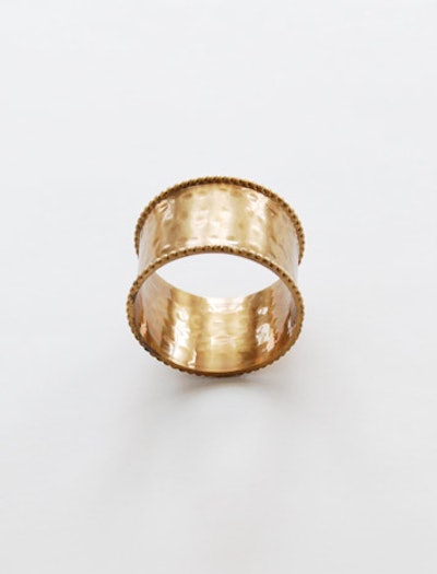 Antique brass ring, $2.50, available throughout the U.S. from Unique Tabletop Rentals, a division of Classic Party Rentals