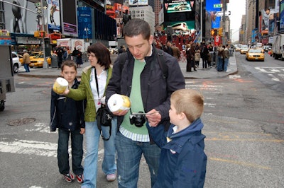 Brand ambassadors passed out rolls of toilet paper to pedestrians and tourists—some of whom weren't exactly sure what to do with their free gift.