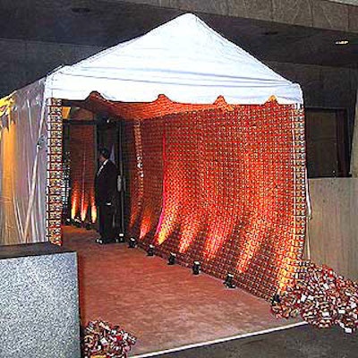 Guests entered through a tunnel covered with boxes of animal crackers designed by David Beahm.