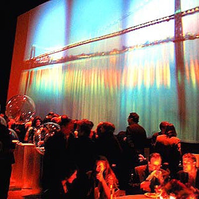 EventQuest projected images of various New York views on an enormous screen at Departures magazine's Support New York, Celebrate New York event at the Hammerstein Ballroom.