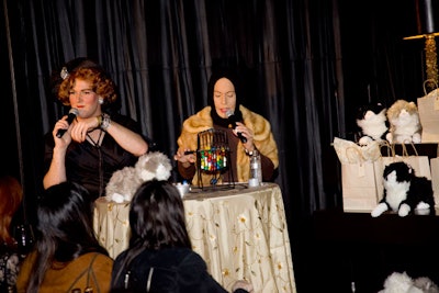 Drag queens dressed as the film's iconic personalities led guests in games like bingo.