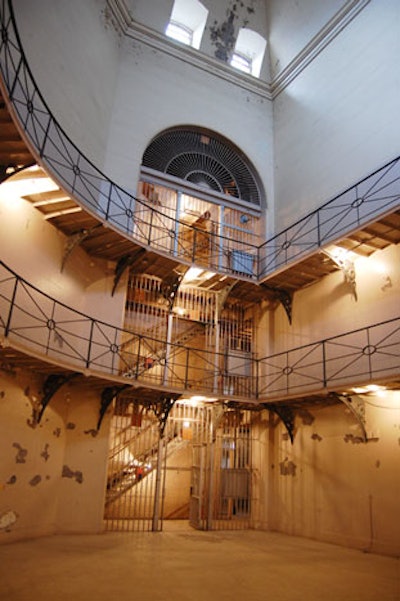 The cellblock atrium is one of the main event spaces in the former prison.