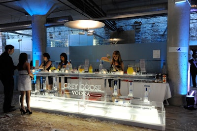 Iceculture created a 12-foot ice bar sponsored by Grey Goose.