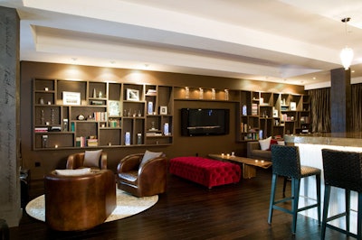Appointed with comfortable modern furnishings, the Double Cross Lounge is a small spot available for day and evening events.