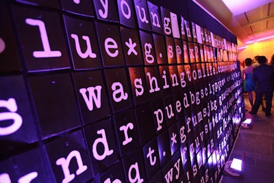 A 20-foot-long interactive wall of letters in the lobby gave guests an opportunity to create words.
