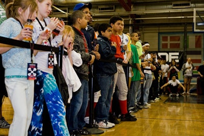 Crowds eagerly awaited the raffle drawing and a chance to meet Joba Chamberlain.