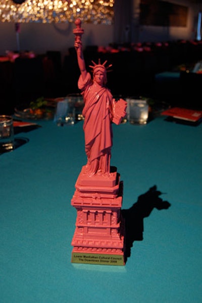 Honorees received little pink replicas of the Statue of Liberty.