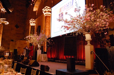Event and floral designer Raul Avila donated arrangements of cherry blossom branches and delicate topiaries.