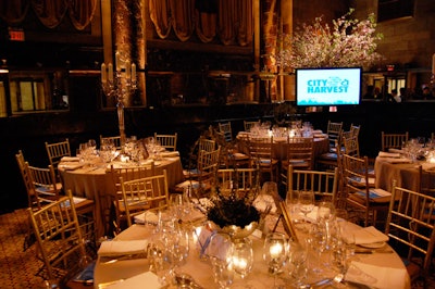 In the evening, silver candelabra placed on select tables provided a more formal touch.