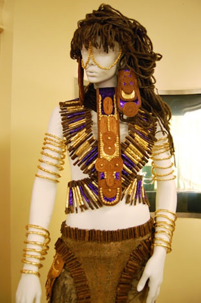 Six designs from the Cadbury Chocolate Couture Collection were on display throughout the venue, including a piece by Izzy Camilleri called African Queen.