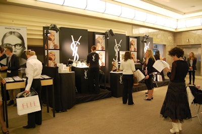 More than 50 fashion and beauty companies, including Yves Saint Laurent, created displays in the foyer at the Carlu.