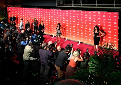 Celebrities entered via a 40-foot-long red carpet.