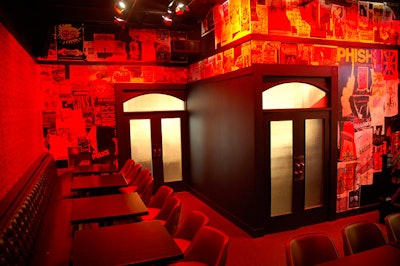 On the first floor, the 40-capacity Red room has its own audio system and a satellite bar.