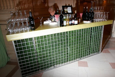 Grass grew from the bars that Kehoe Designs set up in the lobby.
