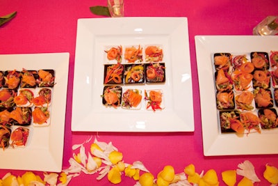 Seafood was abundant at the tasting stations. Options included lemongrass-cured salmon with Thai-marinated vegetables from Jennifer Coco of Omaha, Nebraska's Flat Iron Cafe.