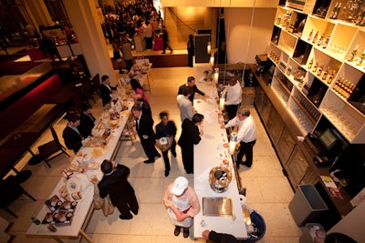 Stella Artois sponsored a Belgian beer cafe in the lobby. Cheese from Artisanal complemented the beer.