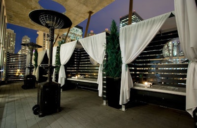 The 600-square-foot terrace at NV Penthouse Lounge looks out over the city skyline.