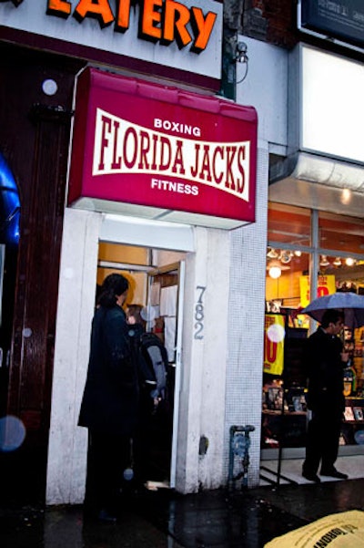 Raw Design chose Florida Jacks boxing gym as the venue for its cocktail party.