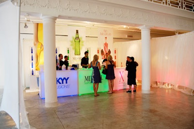 Skyy Vodka, Midori, and X-Rated Fusion Liqueur served three specialty cocktails in the Skyy Lounge on the first floor.