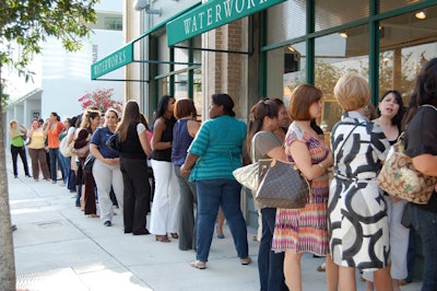 Women lined the sidewalk waiting for the doors to open on Thursday night.