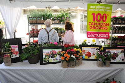 Organizers displayed a selection of new plants, soils, and garden accessories from President's Choice in a tent outside the art gallery.