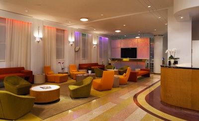 The hotel expanded and redesigned its lobby with new furniture and a new color palette.