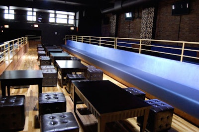 On the third floor, a live music venue offers a two-level area for bottle service.