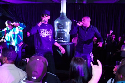 Rapper and DJ Swizz BeatZ performed for 20 minutes, singing his and others' songs, all the while touting Hennessy Black.